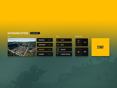 PUBG Matchmaking menu