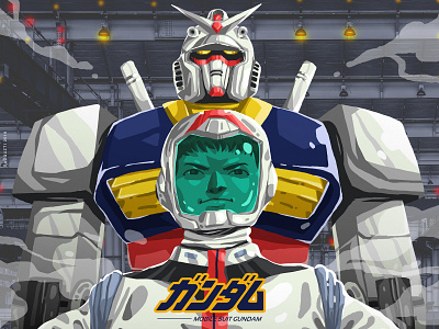 Mobile Suit Gundam Illustration anime fanart graphic design gundam illustration indonesia manga typography