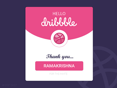 Hello Dribble! firstshot invite