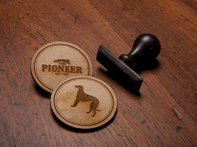 Pioneer Branding greyhound historic logo serif