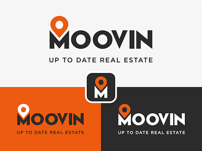 Moovin Logo branding estate geopin logo property real