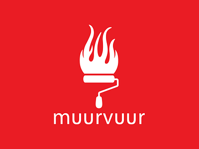 Muurvuur Logo branding corporate fire identity logo paint