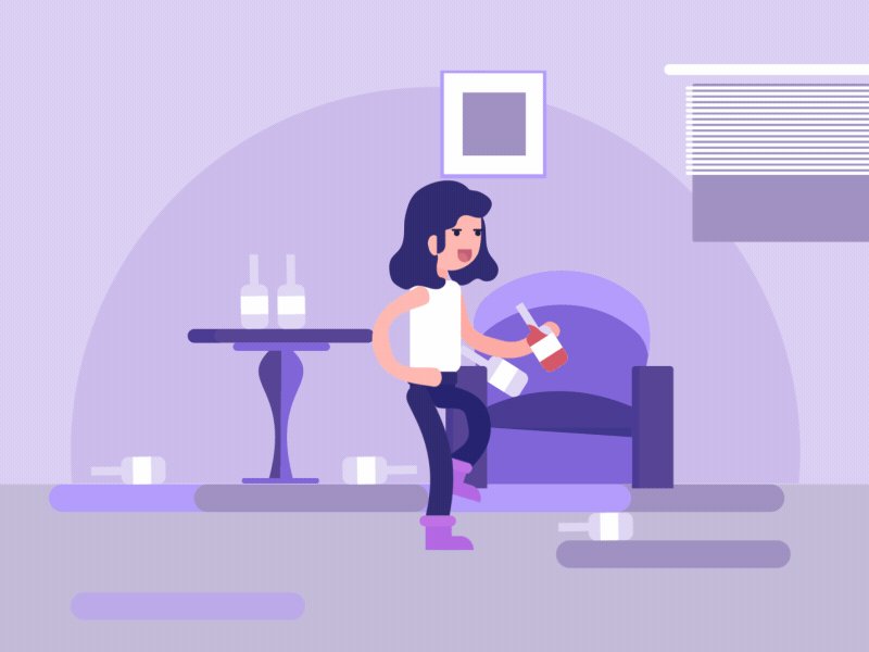Girl Drunk 🍷🍷 2d animation after effect animade animation art character character design design dribbble drunk flat fun gif gif animated girl character illustration loop motion motiongraphics vector