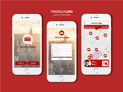 FriendlyLimo App UI