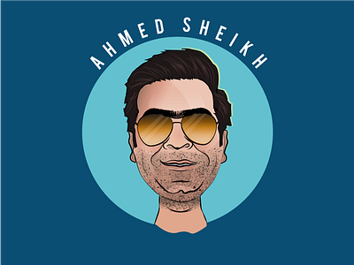 Caricature 2d ahmed blues caricature colorful funny glasses guy happy illustration man sheikh