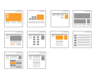 Thumbnail wireframe icons