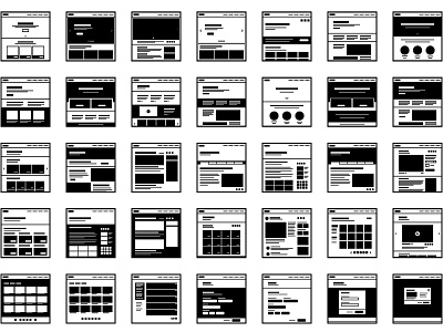 Icon Set - "Website Wireframes" design iconography icons interaction design strategy ui user user experience ux web design website wireframes