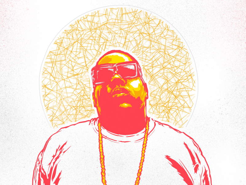 Notorious BIG - Hip hop iPad portrait illustration art artwork mxmnr posterized drawing portrait graphic design poster procreate ipad illustration