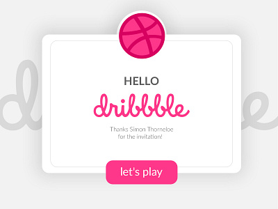 Hello Dribbble! ball brand dribbble first hello pink shot