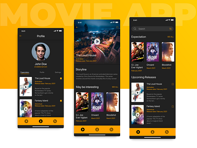 Movie App app design movie movie app ui ux