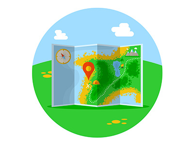 Flat colored location icon