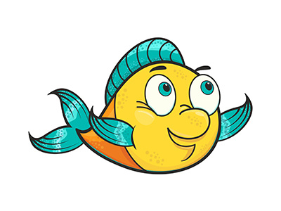 Cartoon Character Happy Gold Fish