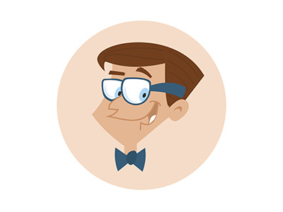 Funny Cartoon Guy With Glasses cartoon flat guy