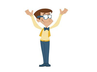 Funny Cartoon Guy With Glasses cartoon flat guy