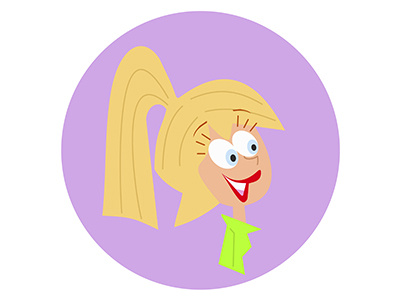 Funny Cartoon Girl Vector cartoon flat