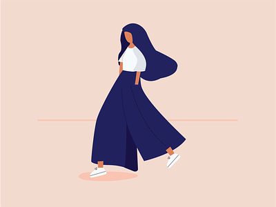 Summer Walking flat illustration minimal vector