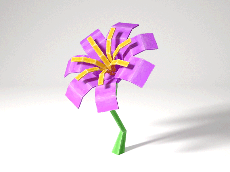 Bloom 01 3d bloom c4d cinema 4d flower low poly uv painting vray