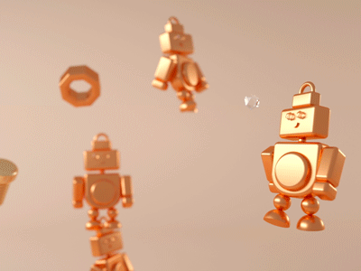 LOLBots 3d animation bolts c4d cinema 4d lol loop motion nuts robot robots screws
