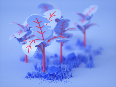 Plants 3d c4d octane plants stylized