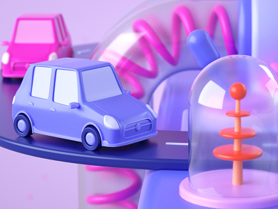 Lyft - Slot Machine 2d 3d animation c4d cars cinema 4d illustration motion science slots