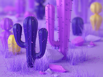 Cacti 3d animation c4d cacti cactus cinema 4d desert nature stylized