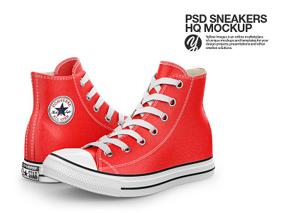 PSD Sneakers HQ Mockup mockup mockups yellow images