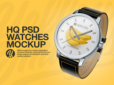 PSD Watches Mockup 3d mockup render watches yellow images