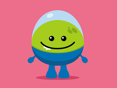 Little Martian character design flat illustration martian mascot vector