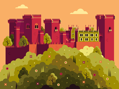 Highgarden castle flat game of thrones graphic highgarden illustration vector westeros