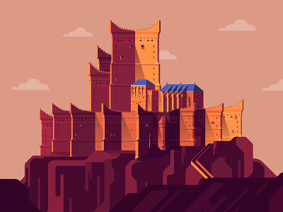 Dragonstone castle dragonstone flat game of thrones graphic illustration vector