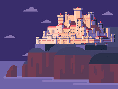 Casterly Rock casterly rock castle flat game of thrones illustration lannister vector westeros