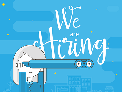 We are hiring iconography illustration outline typography