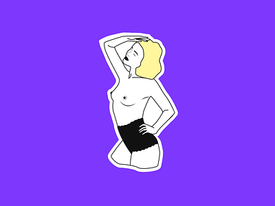 girl design girl human illustration naked natural sticker sticker design vector woman illustration