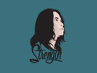 Strength black blue green illustration latest vector pop art portrait vector art