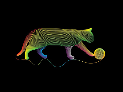 Catwalk abstract animals cat colors gradient pet rainbow vector