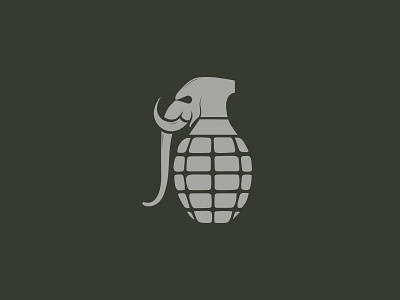 Elephant Grenade artsy dark green double exposure elephant grenade vector