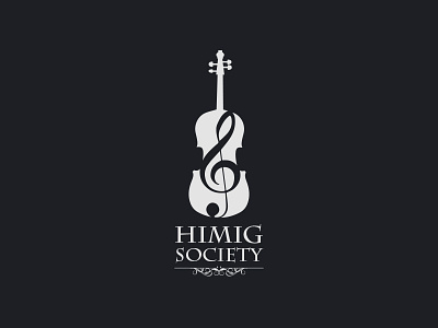 Himig Society band black and white branding logo music violin