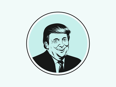 Trump 2 colors black and white portrait trump vector