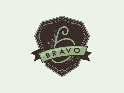 Emblem Badge Style - Bravo brown emblem green logo monogram retro simple vector