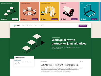 Launching Slack Connect animation branding design illustration vector web website