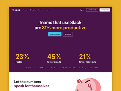 Slack Engagement Landing Page animation design illustration web website