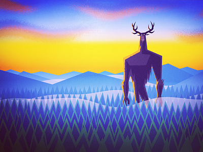 FOREST GIANT beast character design giant illustration sunrise