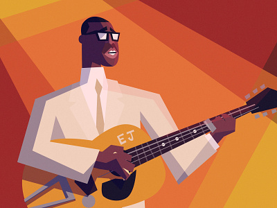 ELMORE JAMES blues music caricature character design guitar illustration portrait the blues vector