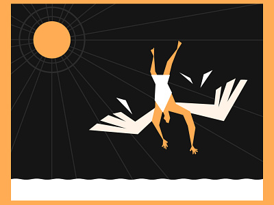 Fall of Icarus greek mythology illustration vector