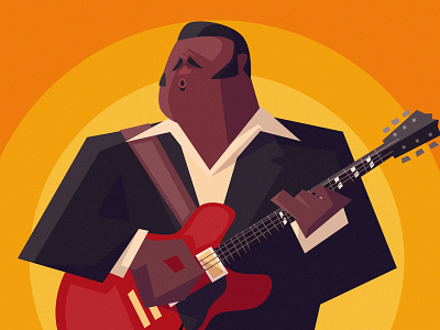 FREDDIE KING caricature character design illustration music portrait texas the blues vector