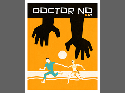 DOCTOR NO book cover character design design illustration james bond movie poster vector