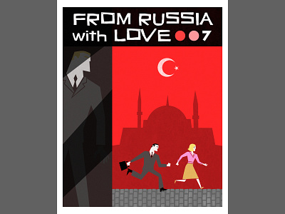 FROM RUSSIA WITH LOVE book cover character design design illustration james bond movie poster saul bass vector