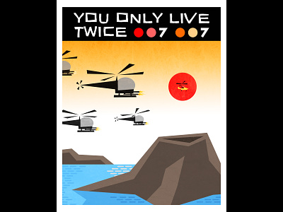 YOU ONLY LIVE TWICE book cover character design illustration james bond movie poster saul bass vector