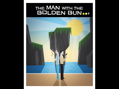 THE MAN WITH THE GOLDEN GUN 007 book cover character design illustration james bond movie poster saul bass vector