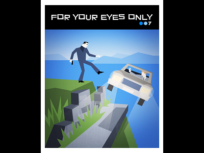 FOR YOUR EYES ONLY 007 book cover character design illustration james bond minimalism movie poster saul bass vector